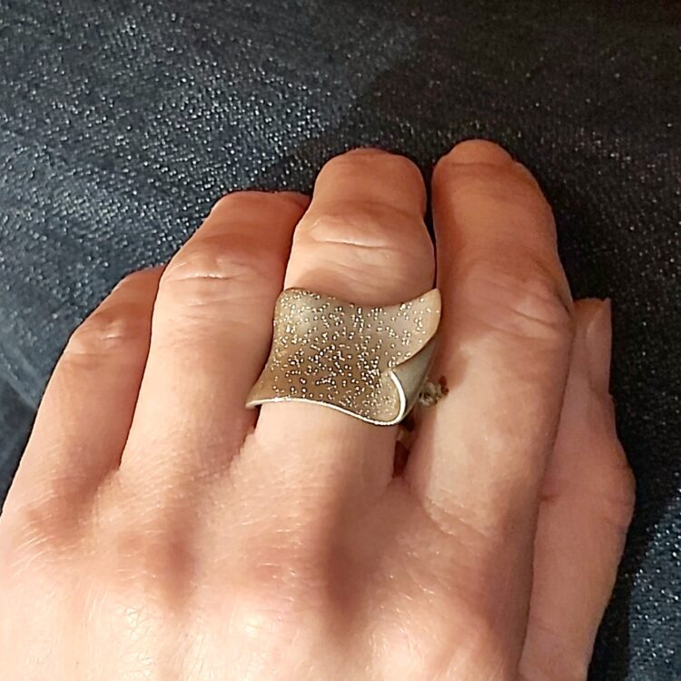 Γυναικείο ασημένιο δαχτυλίδι ορθογώνιο