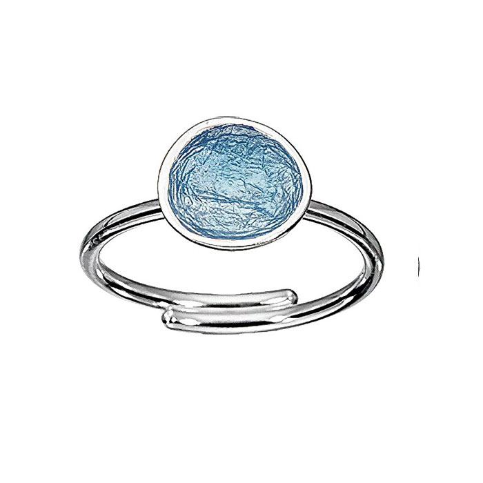 Γυναικείο δαχτυλίδι μικρό βότσαλο θαλασσί