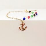 Βραχιόλι ποδιού ατσάλι, με άγκυρα.