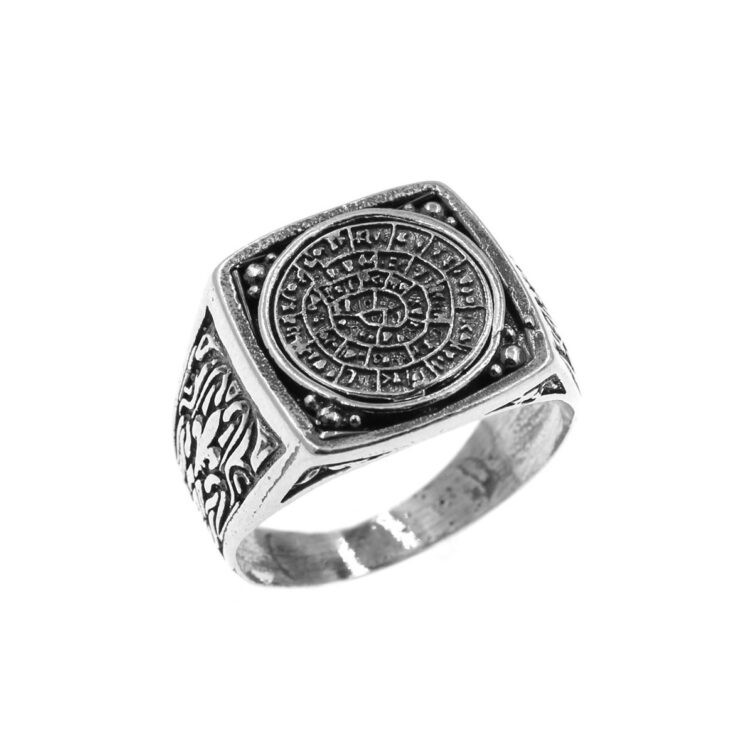Ανδρικό δαχτυλίδι Δίσκος της Φαιστού τετράγωνο