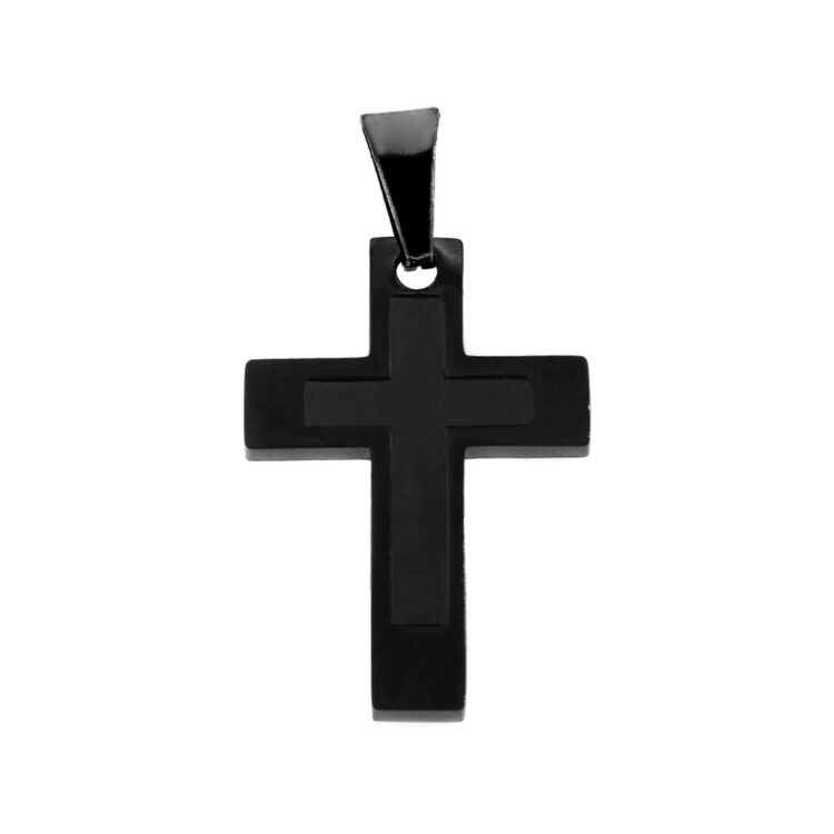 Σταυρός μαύρο ατσάλι ίσιος. Μοντέρνο σχέδιο, unisex, για όλες τις ώρες. Από ανοξείδωτο ατσάλι, σε μαύρο χρώμα, ανθεκτικό μέταλλο που δεν προκαλεί αλλεργία.