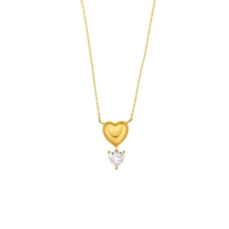Γυναικείο κολιέ καρδιά επίχρυσο ασήμι Breeze 413031.1