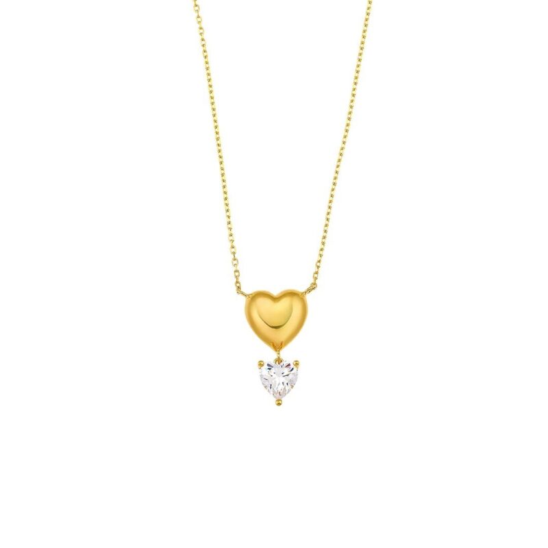 Γυναικείο κολιέ καρδιά επίχρυσο ασήμι Breeze 413031.1