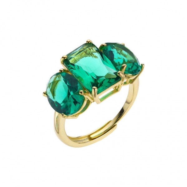 Ασημένιο δαχτυλίδι Breeze πράσινα κρύσταλλα 113007.1