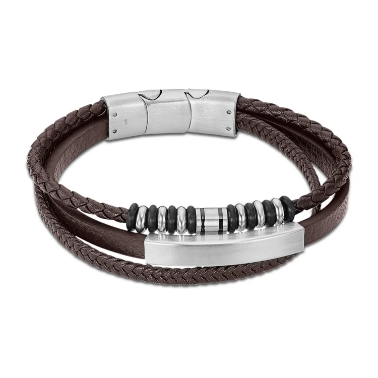 Βραχιόλι δερμάτινο καφέ Lotus Style LS2592/2/2