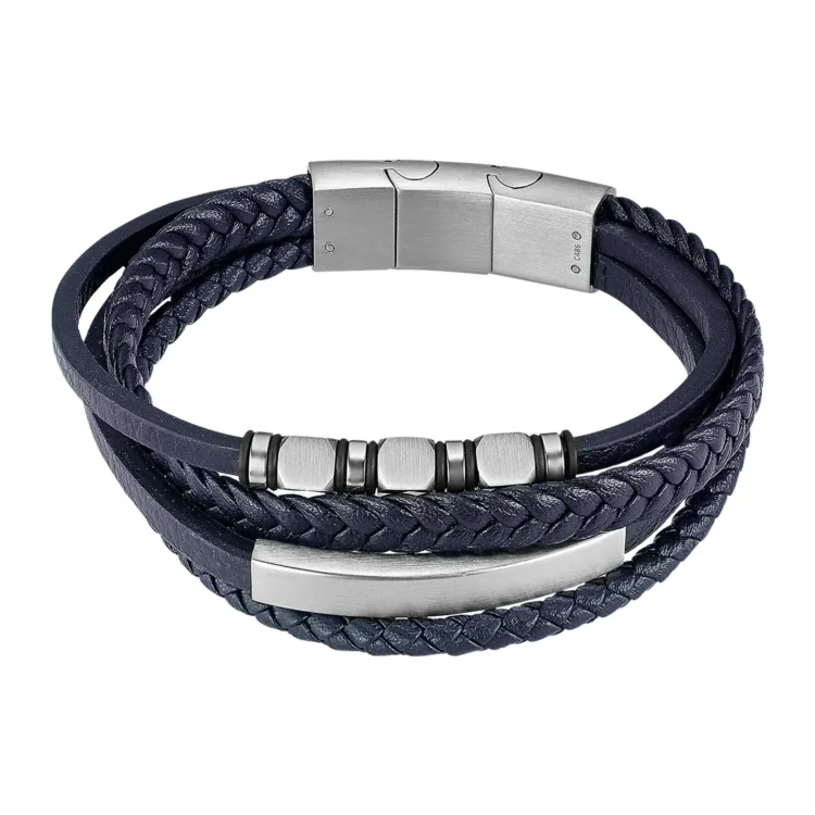 Βραχιόλι δερμάτινο μπλε Lotus Style LS2593/2/3